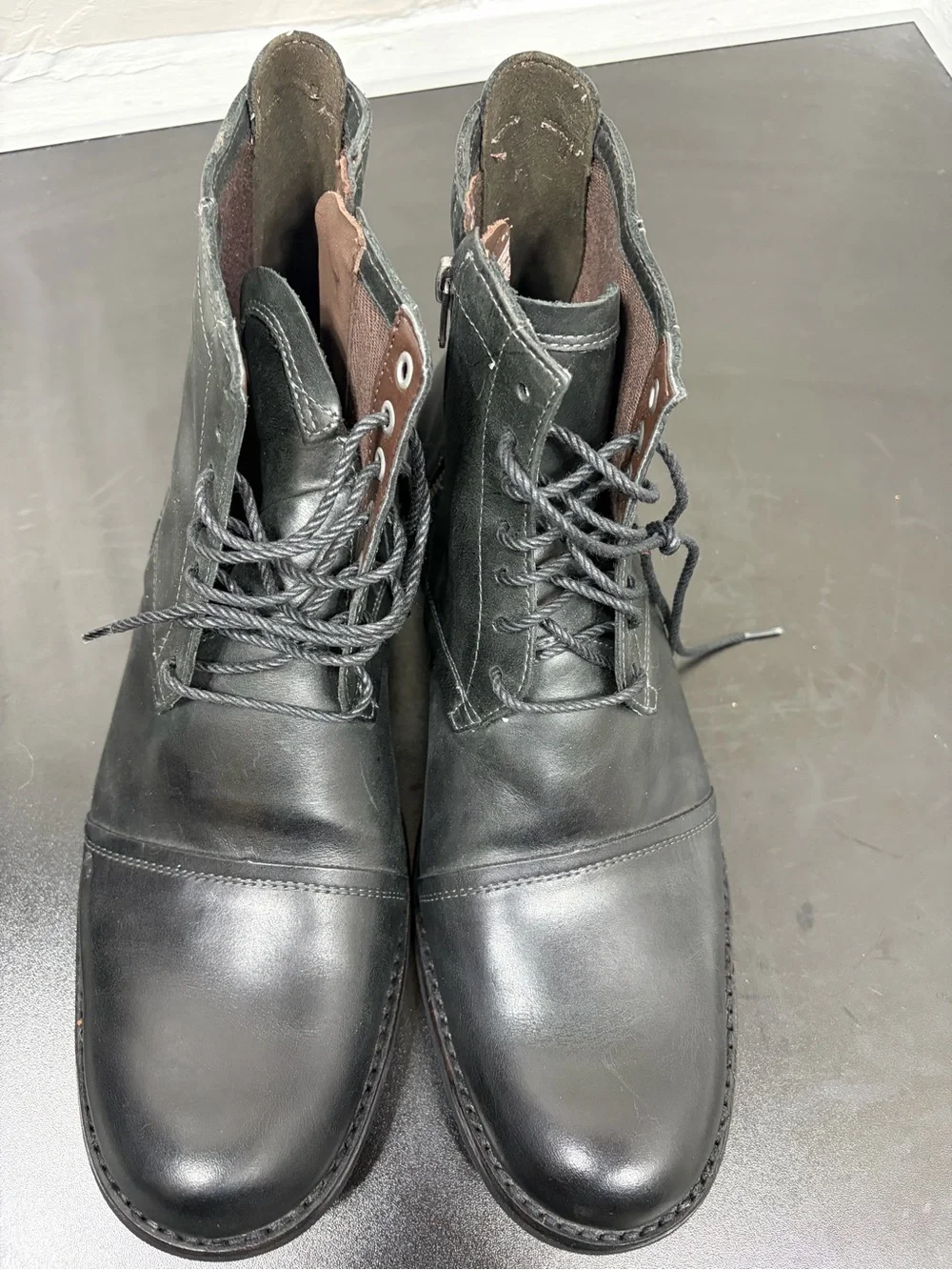 Timberland Earthkeepers City Premium Cap Toe Boots Black Leather Side Zip 10.5